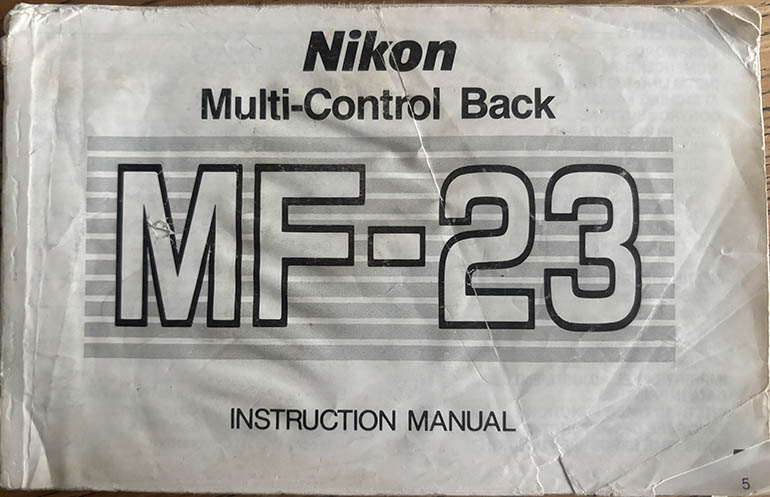 Nikon MF-23 Multi-Control Back Instruction manual