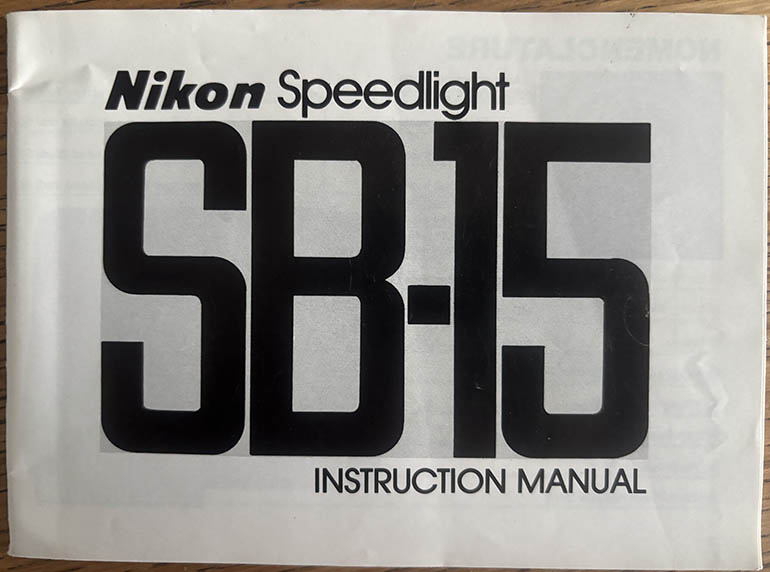 Nikon SB-15 Speedlight Instruction manual