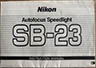 Nikon SB-23 Speedlight (Instruction manual) £5.00