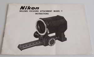 Nikon Bellows Focusing Attachement Model III Instruction manual