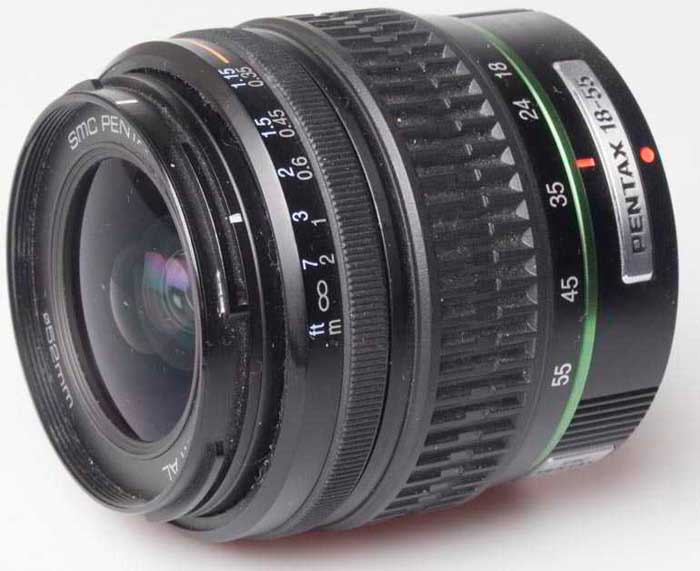Pentax SMC DA 18-55mm f/3.5-5.6  AL 35mm interchangeable lens