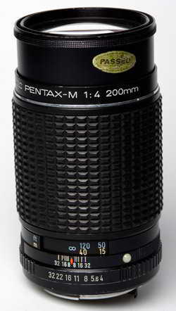 Pentax SMC-M 200mm f/4 PK bayonet 35mm interchangeable lens