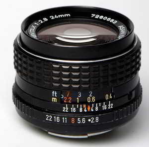 Pentax -M SMC 24mm f/2.8 35mm interchangeable lens