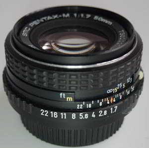Pentax -M SMC 50mm f/1.7 35mm interchangeable lens