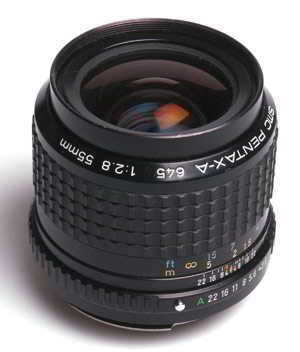 Pentax 55mm f/2.8 SMC-A 645 Medium-format lens