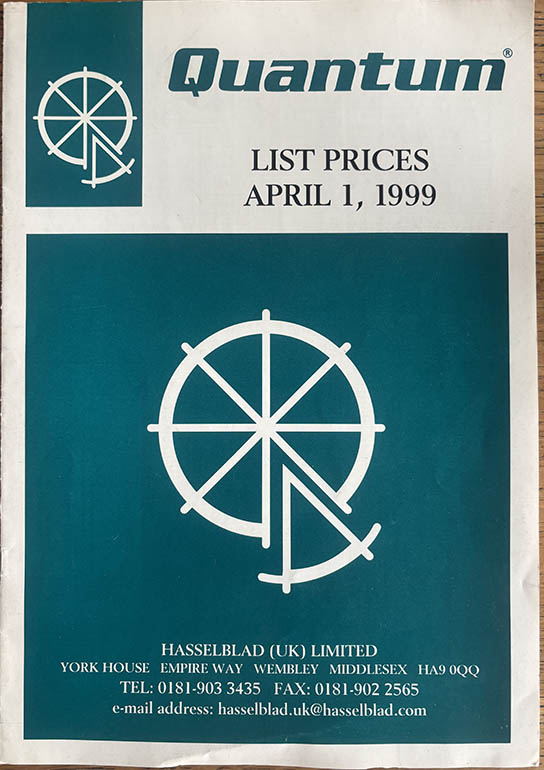 Quantum price list 1999 Leaflets & Brochures