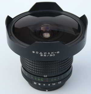 Russian Zodiac 30mm f/3.5 Fisheye Lens Medium-format lens