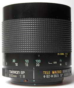 Tamron 500mm f/8 SP Mirror 55BB  35mm interchangeable lens