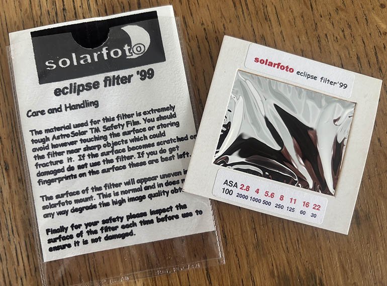 Second hand Unbranded Solarfoto eclipse filter 99