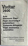 Vivitar 2600 (Instruction manual) £3.00