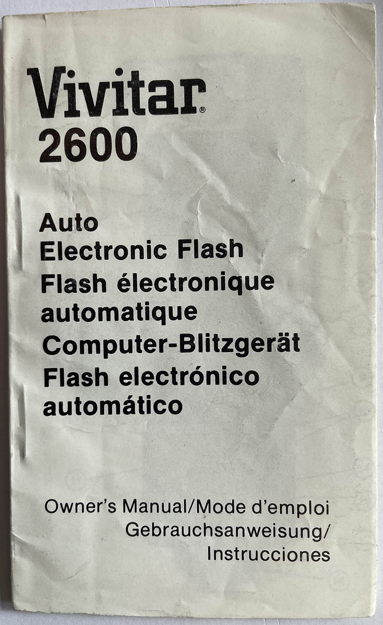 Vivitar 2600 Instruction manual