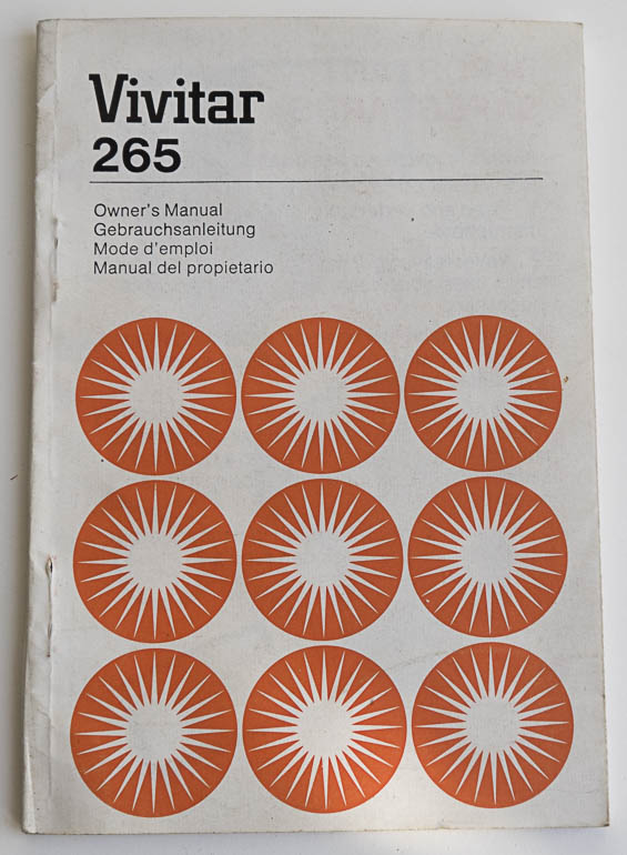 Vivitar 265 Instruction manual
