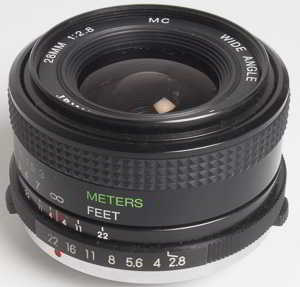 Vivitar 28mm f/2.8 OM wide-angle 35mm interchangeable lens